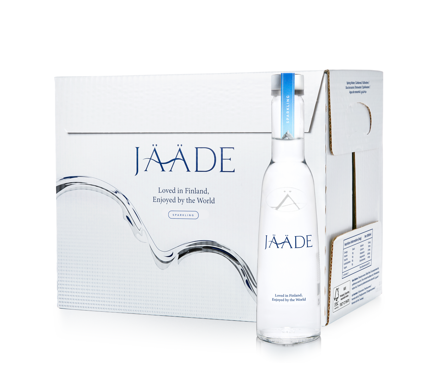 JÄÄDE Sparkling Mineral Water - 15 Glass Bottles x 330ml (Carton)