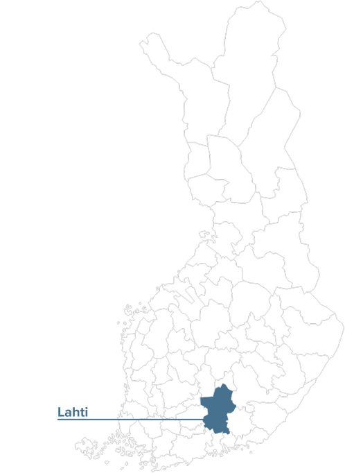 Finland map showing Lahti location